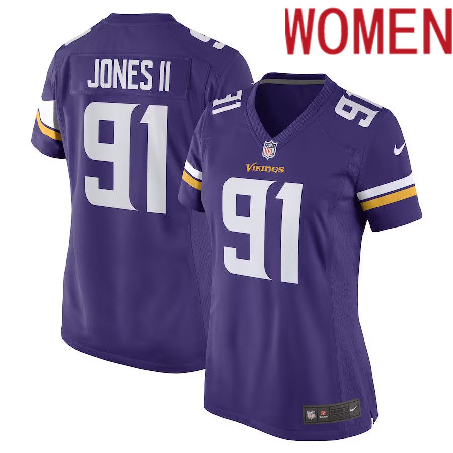 Women Minnesota Vikings 91 Patrick Jones II Nike Purple Game Player NFL Jersey